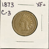 1873 Indian Head Cent, Closed 3, XF (18175)