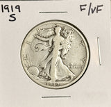1919-S Walking Liberty Half Dollar, F/VF. (18181)
