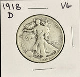 1918-D Walking Liberty Half Dollar, VG. (18183)