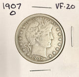 1907-O Barber Half Dollar, VF. (18230)