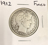 1912 Barber Half Dollar, Fine. (18232)