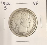 1912-S Barber Half Dollar, VF. (18234)