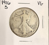 1916-S Walking Liberty Half Dollar, Circulated. (18246)