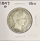 1897-O Barber Half Dollar, VG+. (18255) Key Date