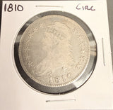 1810 Capped Bust Half Dollar, VG+. (18260)