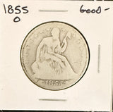1855-O Seated Liberty Half Dollar, Good-. (18272)