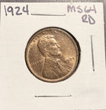 1924 Lincoln Wheat Cent, Choice Uncirculated Red. (18452)