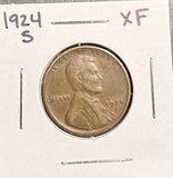 1924-S Lincoln Wheat Cent, XF. (18456)