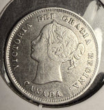 1874-H C-4 Canadian 5ct Silver, VF. (18568)
