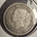 1880-H  Canadian 5ct Silver, VF. (18570)