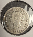 1882-H  Canadian 5ct Silver, VF. (18574)