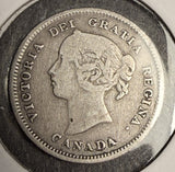 1885 Canadian 5ct Silver, VF. (18580)