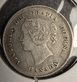 1888 Canadian 5ct Silver, VF. (18586)