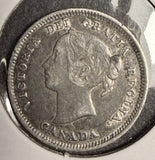 1890-H Canadian 5ct Silver, VF. (18590)