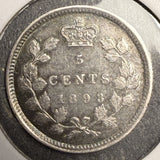 1893 Canadian 5ct Silver, XF. (18596)