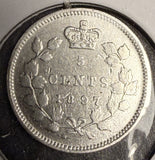 1897 Canadian 5ct Silver, VF. (18602)