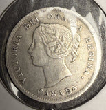 1898 Canadian 5ct Silver, VF. (18604)