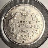 1902-H Large H Canadian 5ct Silver, XF.  (18618)