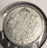 1903-H Canadian 5ct Silver, XF.  (18620)