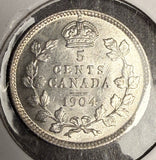 1904 Canadian 5ct Silver, Choice Uncirculated.  (18624)