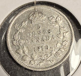 1910 Canadian 5ct Silver, XF. (18636)