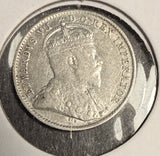 1910 Canadian 5ct Silver, XF. (18636)