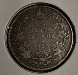 1912 Canadian Quarter, F/VF, (18658)
