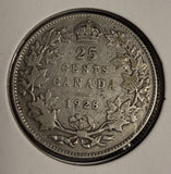 1928 Canadian Quarter, Circulated, (18670)
