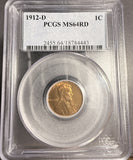 1912-D Lincoln Wheat Cent, MS64RD, PCGS (18720)