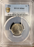 1884 Liberty 'V' Nickel MS64 PCGS (18728)