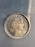 1908-D Barber Dime, AU58 ANACS (18758)