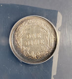 1908-D Barber Dime, AU58 ANACS (18758)