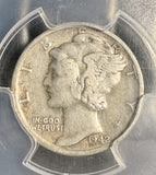 1942/1 Mercury Head Dime, VF25 PCGS, (18762)