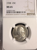 1938 Washington Quarter, MS65 NGC. (18772)
