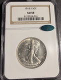 1918-S Walking Liberty Half Dollar, AU58 NGC+CAC. (18790)