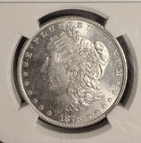 1878 8TF Morgan Silver Dollar, MS63 NGC (18802)