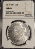 1878 8TF Morgan Silver Dollar, MS63 NGC (18802)