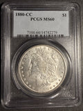 1880-CC Morgan Silver Dollar, MS60 PCGS (18804)