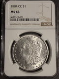 1884-CC Morgan Silver Dollar, MS63 NGC (18822)