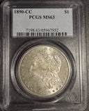 1890-CC Morgan Silver Dollar, MS63 PCGS (18836)