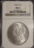 1900-S Morgan Silver Dollar, MS61 NGC (18844)