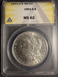 1901-S Morgan Silver Dollar, MS62 ANACS (18846)