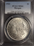 1921 Morgan Silver Dollar, MS64 PCGS (18850)
