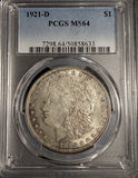 1921-D Morgan Silver Dollar, MS64 PCGS (18854)