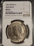 1921 Peace Silver Dollar, MS65 NGC (18860)