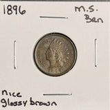 1896 Indian Head Cent, Choice Uncirculated Brown, (18993)