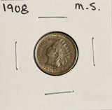 1908 Indian Head Cent, Choice Uncirculated, Brown, (18999)