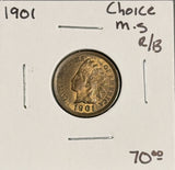 1901 Indian Head Cent, Choice Uncirculated, Red- Brown, (19006)