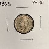 1863 Indian Head Cent, MS60+ (19010)