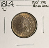 1864-L Indian Head Cent, Choice Uncirculated, Red/Brown, (19026)